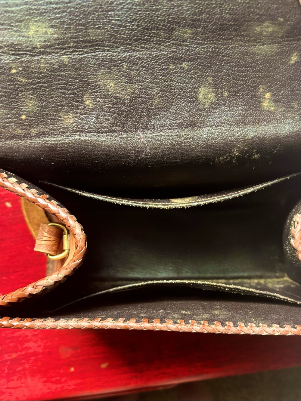 VINTAGE 1950s — Hand-Tooled Floral Leather Satchel Purse - Picture 4 of 6